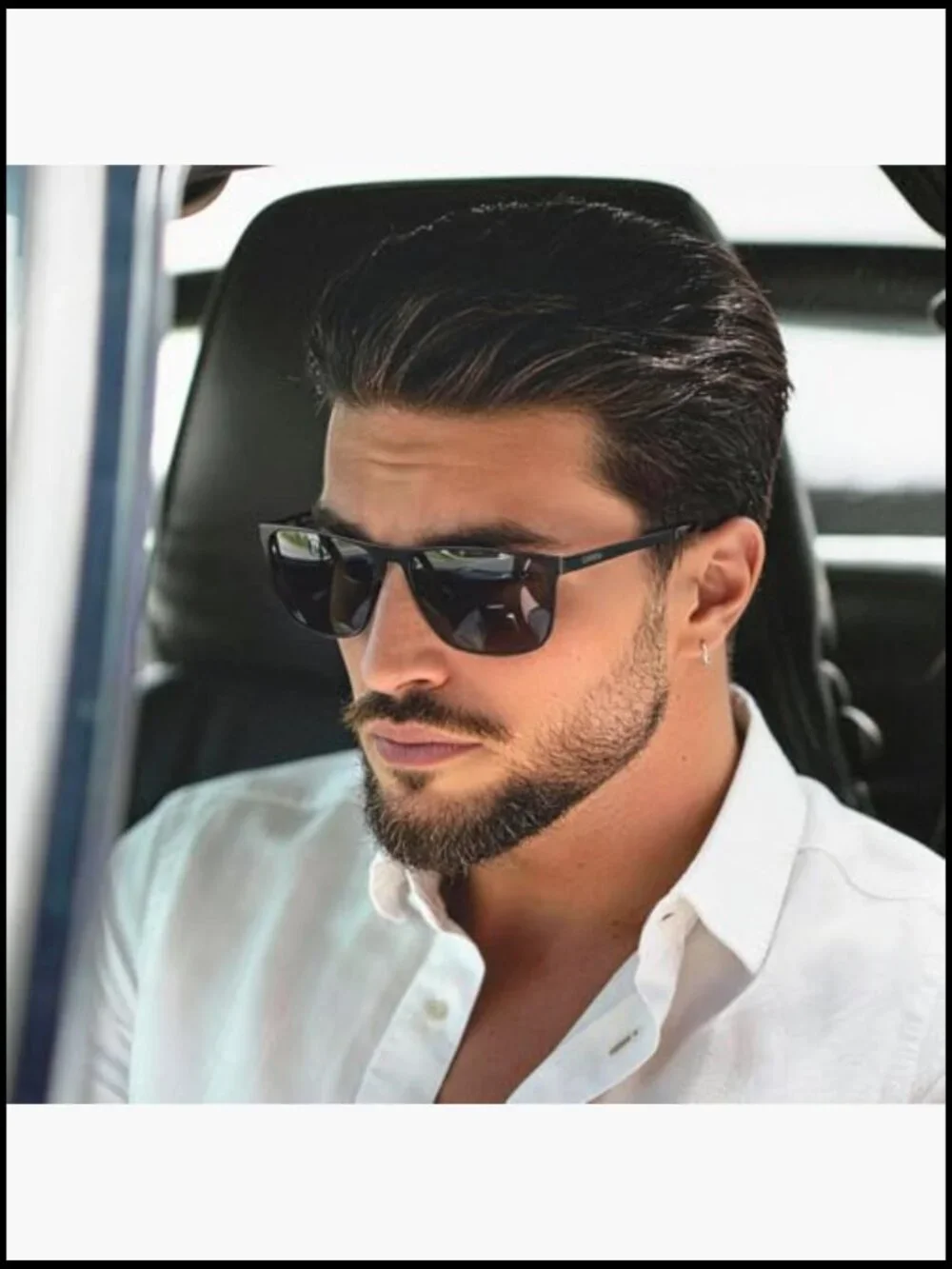 Spring Hinge Metal Polarized Sunglasses UV Protection Lightweight Square Sun